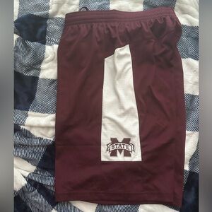 4/$50 NEW Adidas Mississippi State Maroon and White Basketball Shorts Men's S